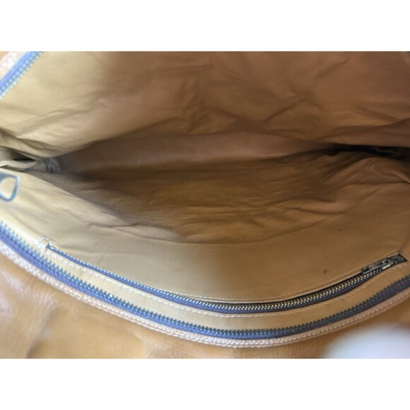 Vintage Jean Fogel Paris Rooster logo Tan Double Strap Handbag Purse 1970s HTF - Picture 14 of 16